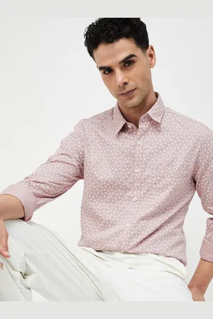 Lifestyle Men Slim Fit Printed Spread Collar Formal Shirt
