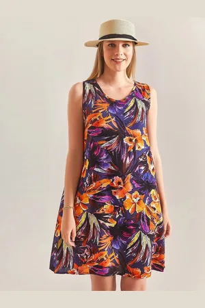 Bianco Lucci Tropical Printed A-Line Dress