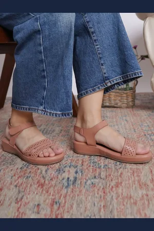 SHEZONE Women Flatform Heels Sandals With Laser Cuts