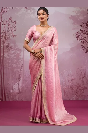 Koskii Beads and Stones Solid Saree