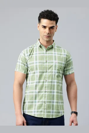 Majestic Men Classic Slim Fit Checked Pure Cotton Casual Shirt