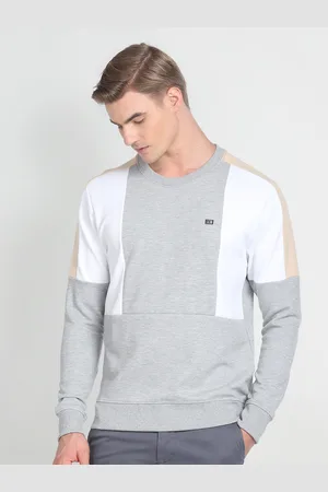 Arrow Colourblocked Round Neck Pullover Sweatshirt