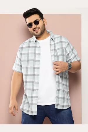 Sztori Men Classic Plus Size Checked Pure Cotton Casual Shirt