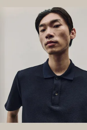 H&M Textured-Knit Polo Tshirts