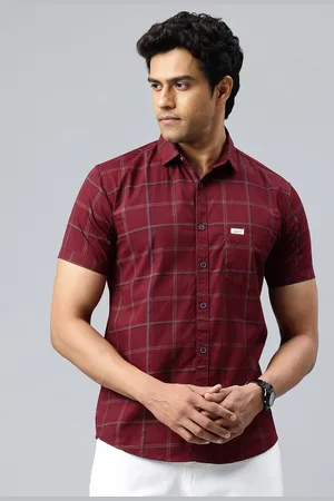 Majestic Men Classic Slim Fit Opaque Checked Casual Shirt