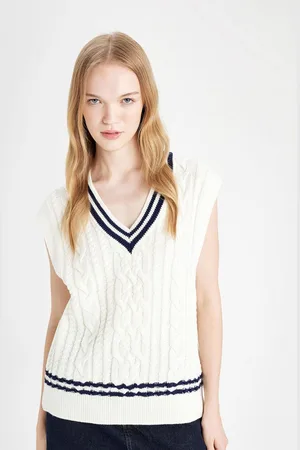 DeFacto Women Cable Knit Sweater Vest