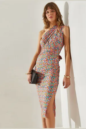 Bianco Lucci Floral Print Sheath Maxi Dress