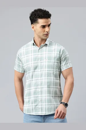 Majestic Men Classic Slim Fit Checked Pure Cotton Casual Shirt