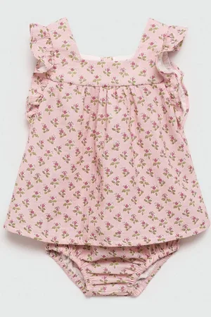 MANGO Infant Girls Pure Cotton Floral Print A-Line Dress