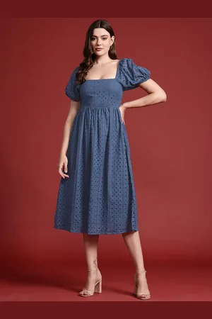 all about you Floral Puff Sleeve Fit & Flare Midi Dress