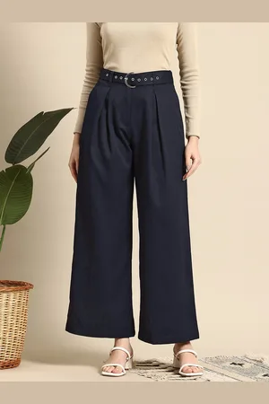 Mast & Harbour Women Pleated Trousers with Belt