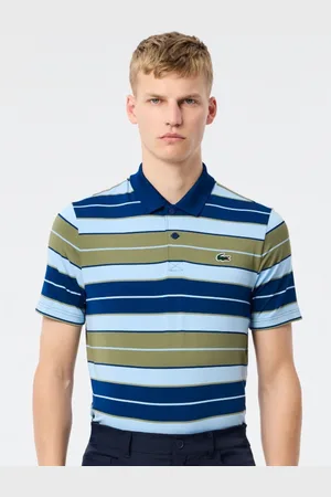 Lacoste Men Striped Polo Collar Pockets T-shirt