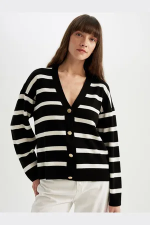 DeFacto Women Striped Cardigan