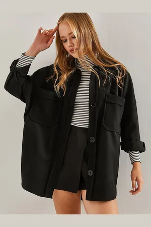 Bianco Lucci Women Striped Longline Tailored Jacket