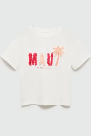 MANGO Girls Pure Cotton Drop-Shoulder Sleeves T-shirt