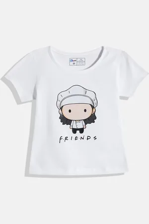 Eteenz Girls Friends Printed Cotton T-shirt