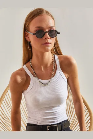 Bianco Lucci Striped Cotton Tank Top