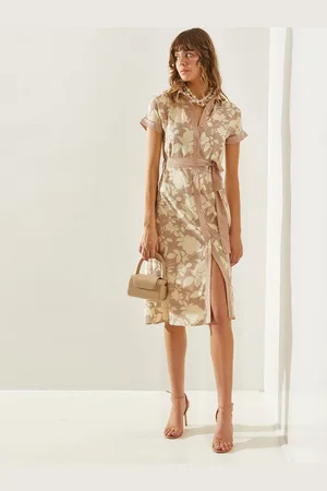 Bianco Lucci Abstract Printed Shirt Dress