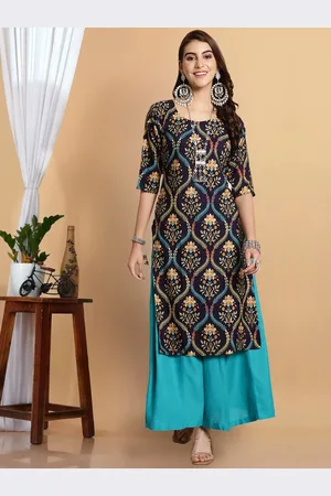 7Threads Women Printed Keyhole Neck Flared Sleeves Sequinned Floral Crepe Anarkali Kurta