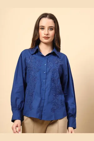 Gipsy Women New Spread Collar Floral Printed Cotton Casual Shirt