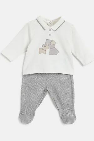 chicco Infants Boys Printed Polo Collar Pure Cotton T-shirt With Legging