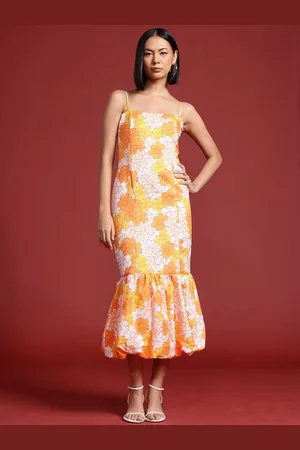 all about you Floral Print Drop-Waist Midi Dress