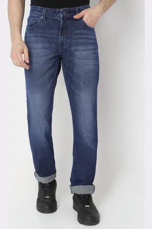 SPYKAR Men Pure Cotton Straight Comfort Ricardo Fit Heavy Fade Stretchable Jeans