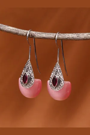 Fabindia Stone-Studded Contemporary Drop Earrings