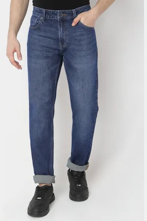 SPYKAR Men Ricardo Comfort Fit Straight Leg Fit Light Fade Pure Cotton Jeans