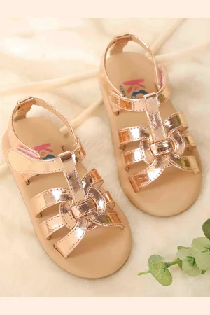 KICKS & CRAWL Girls Solid Backstrap Open Toe Flats