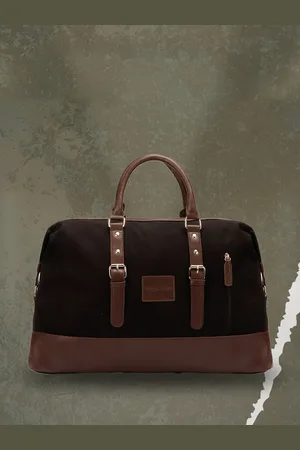 Police Medium Leather & Canvas Casual Duffel Bag