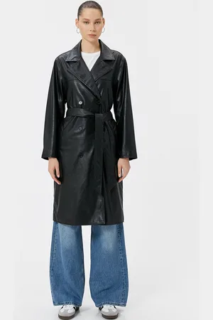 Koton Women Lapel Collar Colourblocked Longline Tailored Jacket