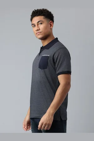 Richlook Men Striped Polo Collar Cotton T-shirt