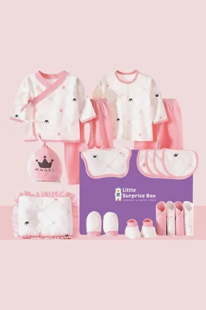 Little Surprise Box LLP Kids-Unisex Infants 19-Pcs Baby Apparel Gift Set