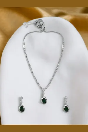 The Pari Rhodium-Plated Stone-Studded Jewellery Set