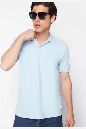 Trendyol Men Solid Polo Collar Cotton T-shirt