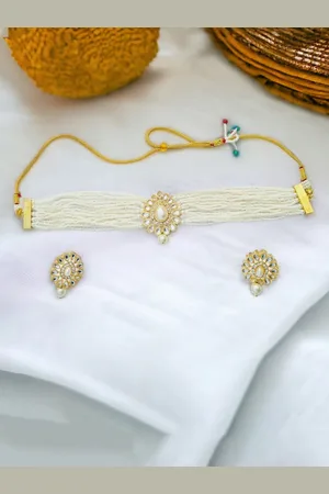The Pari Gold Plated Stones Studded & Beaded Traditional Jewellery Set