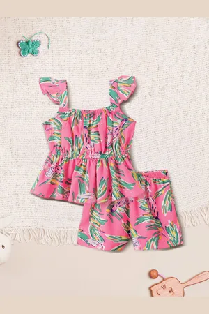 Nauti Nati Girls Floral Print Clothing Set