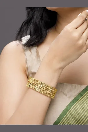 Rubans Set of 2 22K Gold-Plated Intricate Design Traditional Bangles