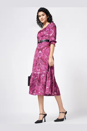 Pantaloons Printed A-Line Midi Dress