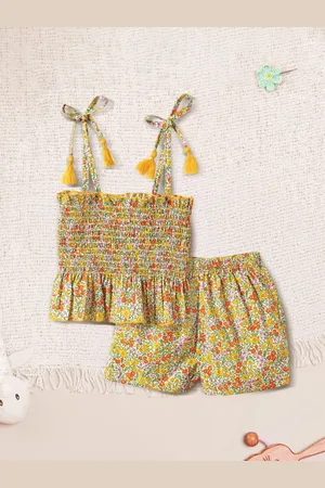 Nauti Nati Girls Cotton Floral Print Clothing Set