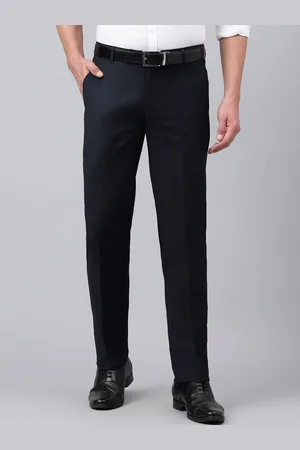 Richlook Men Solid Smart Pleated Trousers