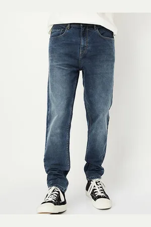 Max Collection Men Low Distress Mid Rise Light Fade Jeans