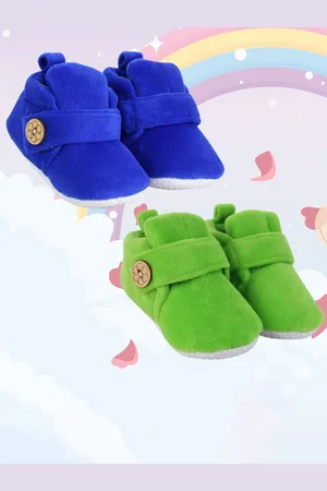 Neska Moda Unisex Kids Pack of 2 Cotton Booties