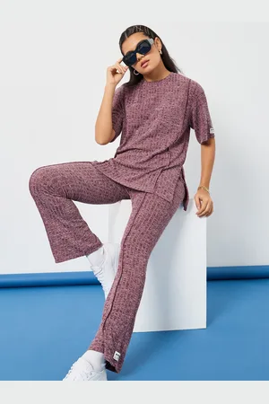 Styli Oversized Drop Shoulder T-shirt and Flared Pant Set
