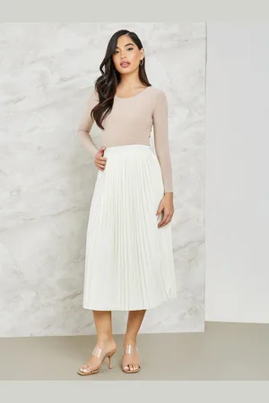 Styli Accordion Pleated A-Line Midi Skirt