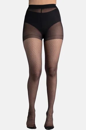 Theater Women Black Solid Stockings