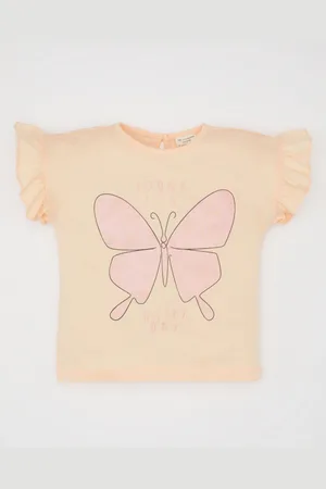 DeFacto Girls Graphic Printed Round Neck Cotton T-shirt