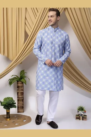 Hangup Printed Cotton Straight Kurta with Pyjamas