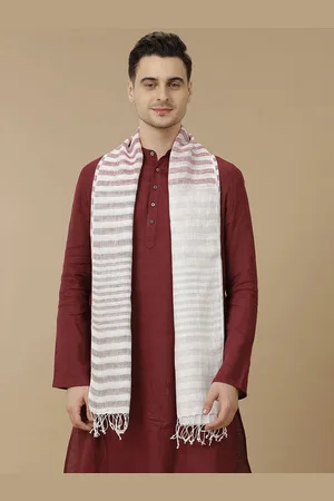 Linen Club Unisex Striped Tasselled Stole
